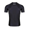 Black athletic shirt with brand logo on a white background