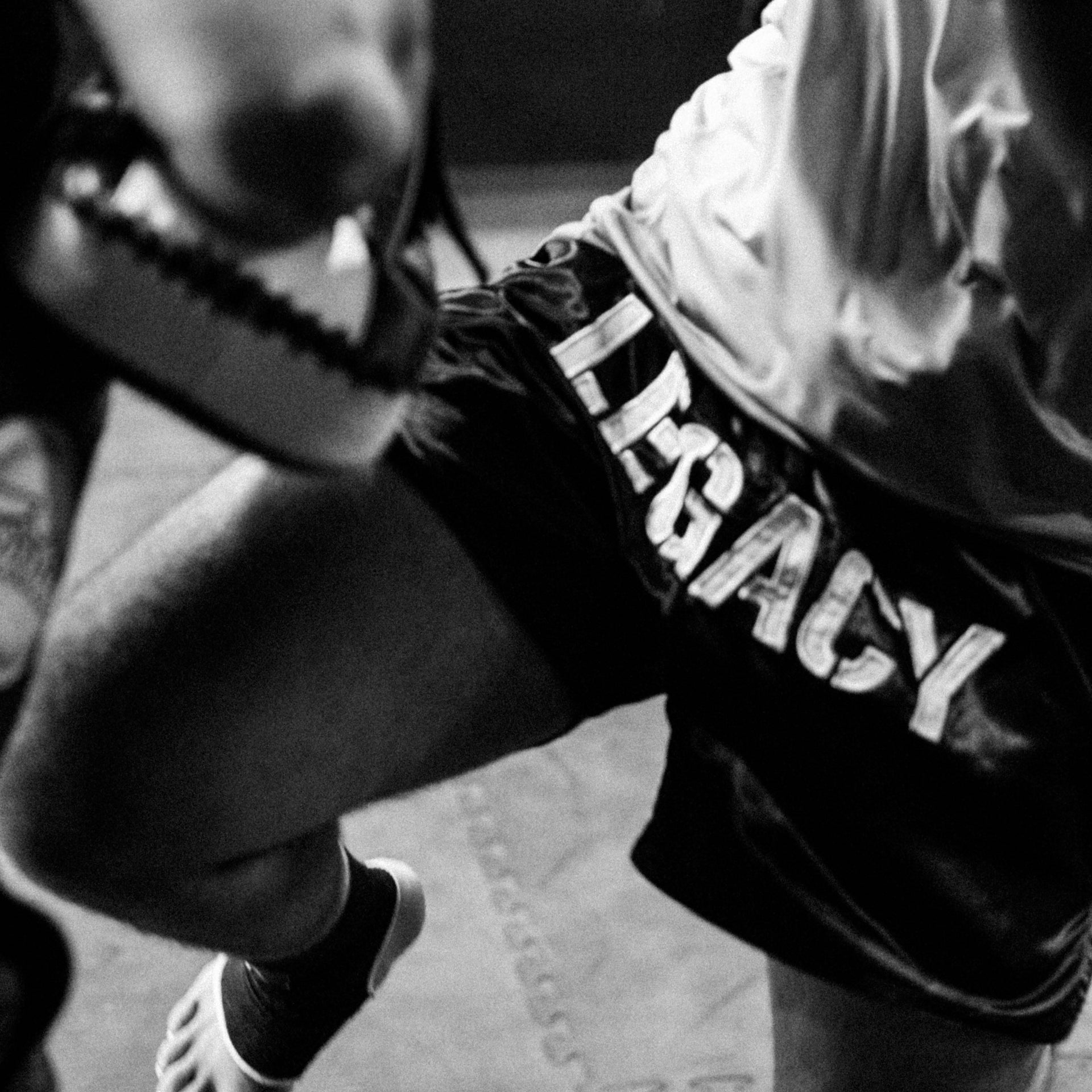 Team Legacy Muay Thai shorts premium satin embroidered fightwear