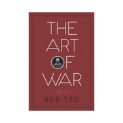 Book cover of 'The Art of War' by Sun Tzu with a red background and white text.