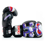YOKKAO Angry Rabbit black boxing gloves premium leather Muay Thai training gloves