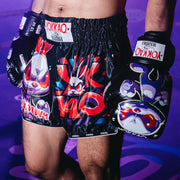 YOKKAO Angry Rabbit black boxing gloves premium leather Muay Thai training gloves