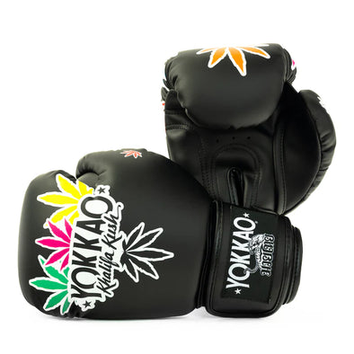YOKKAO Khalifa Kush boxing gloves premium Thai leather green black gold Muay Thai sparring training gloves