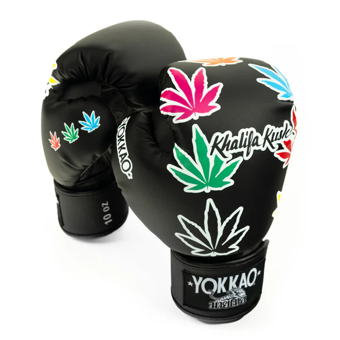 YOKKAO Khalifa Kush boxing gloves premium Thai leather green black gold Muay Thai sparring training gloves