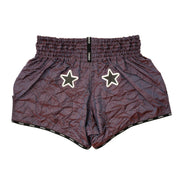 Pair of shorts with star designs on a white background