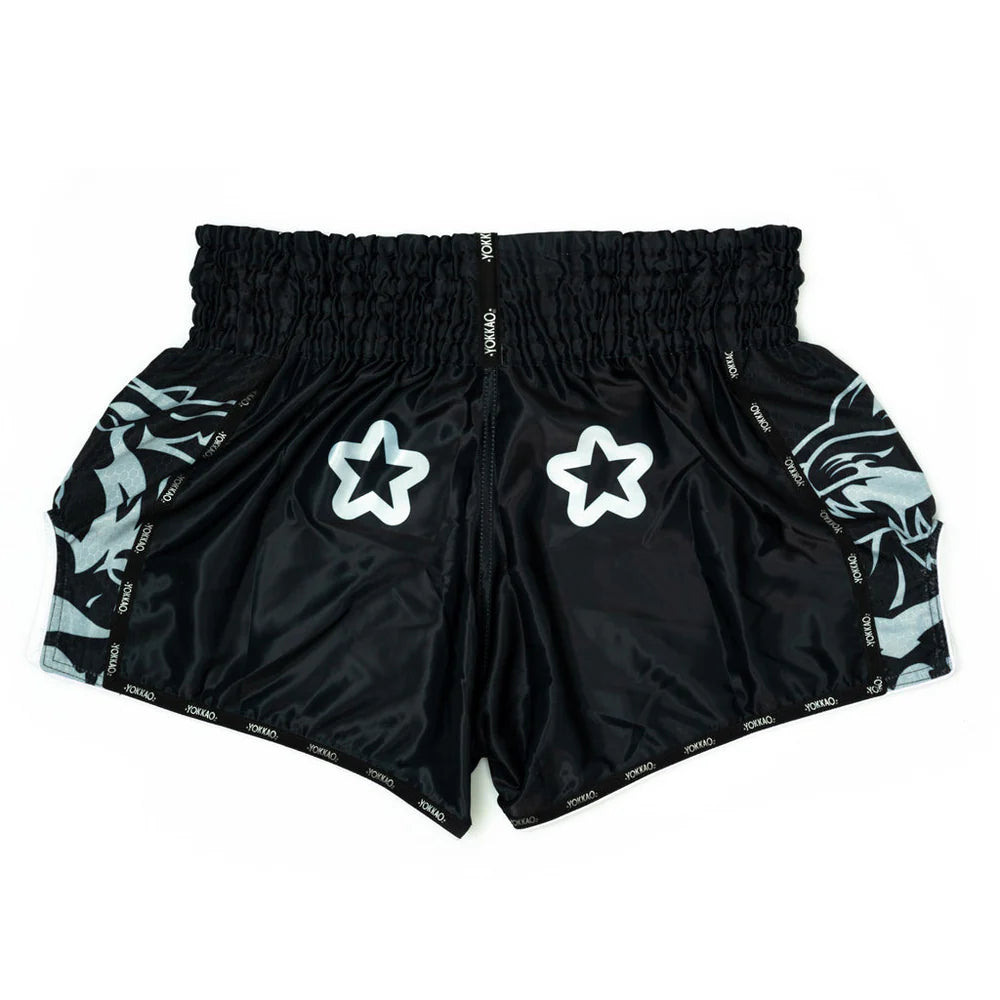 YOKKAO Original Muay Thai Shorts Silver – Premium Satin Training