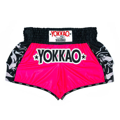 Yokkao original muay thai shorts silver satin thailand training fight shorts