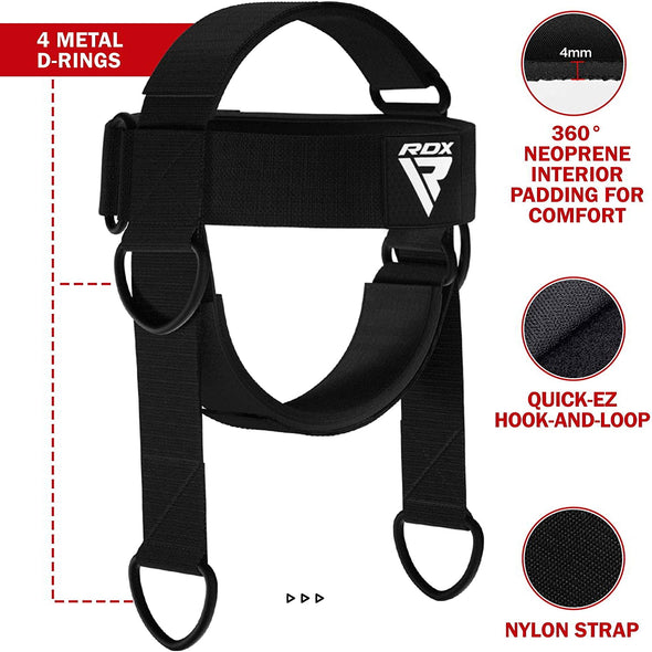 RDX H2 BLACK NECK HARNESS FOR WEIGHT LIFTING & STRENGTHENING EXERCISES