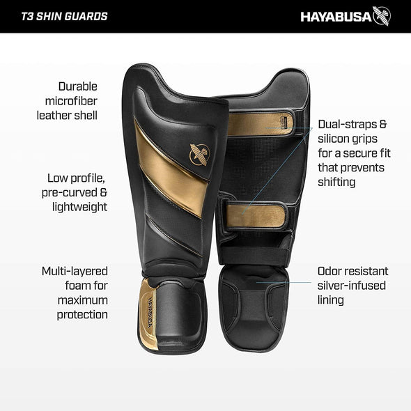 HAYABUSA T3 STRIKING SHIN GUARDS - LEGACY FIGHT APPAREL