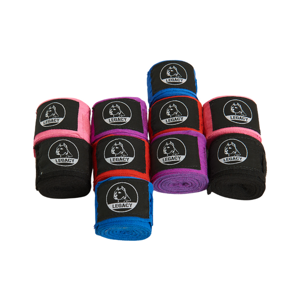Adult Legacy Mexican Style Handwraps, 180-inch elastic boxing wraps in multiple colors with Velcro closure for wrist and knuckle support during training
