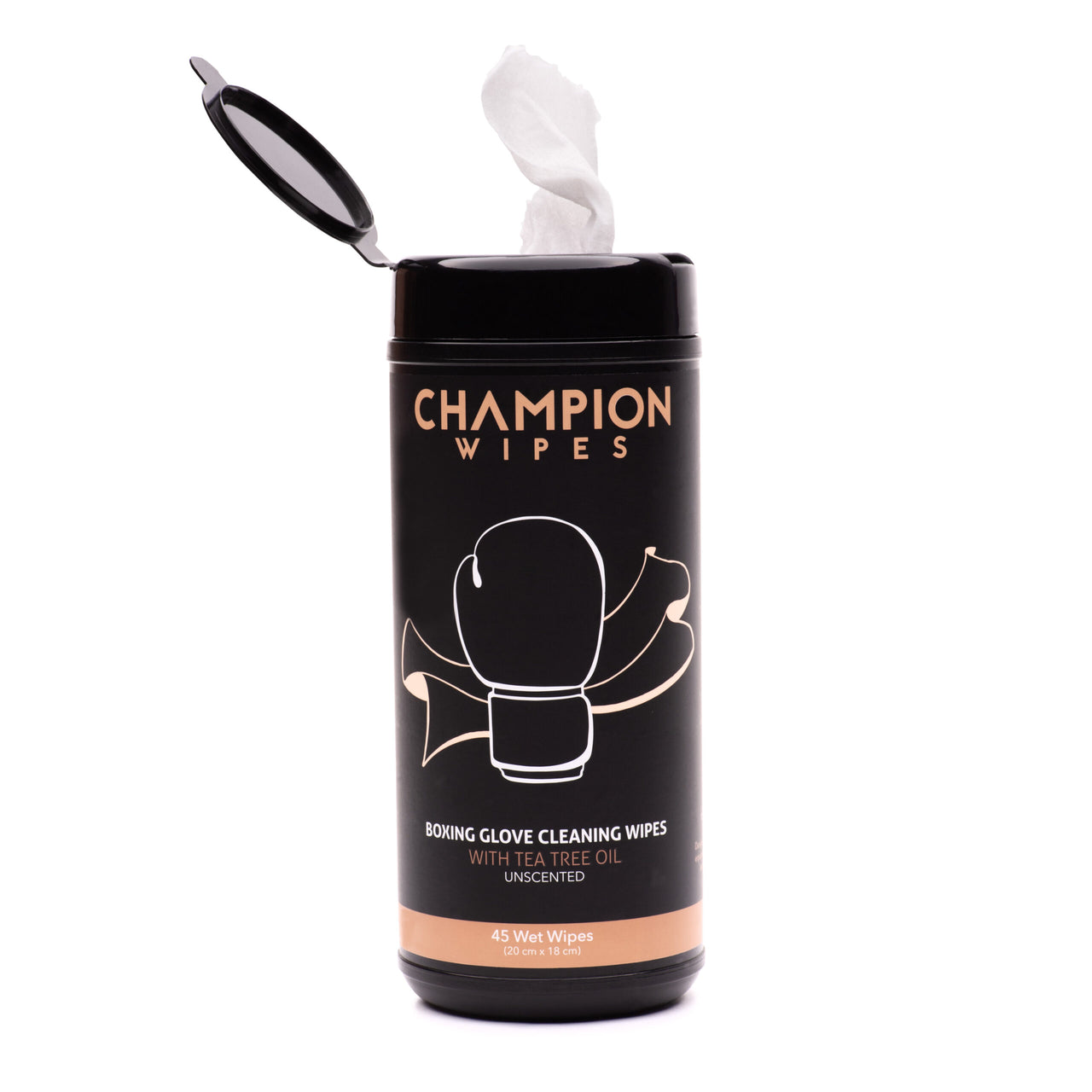 CHAMPION WIPES – BOXING GLOVE CLEANING WIPES - 45 WIPES