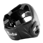 Fairtex HG6 Black Headgear – Open-Face Boxing and Muay Thai Sparring Helmet with Adjustable Straps, Lightweight and Durable for MMA and Kickboxing Training