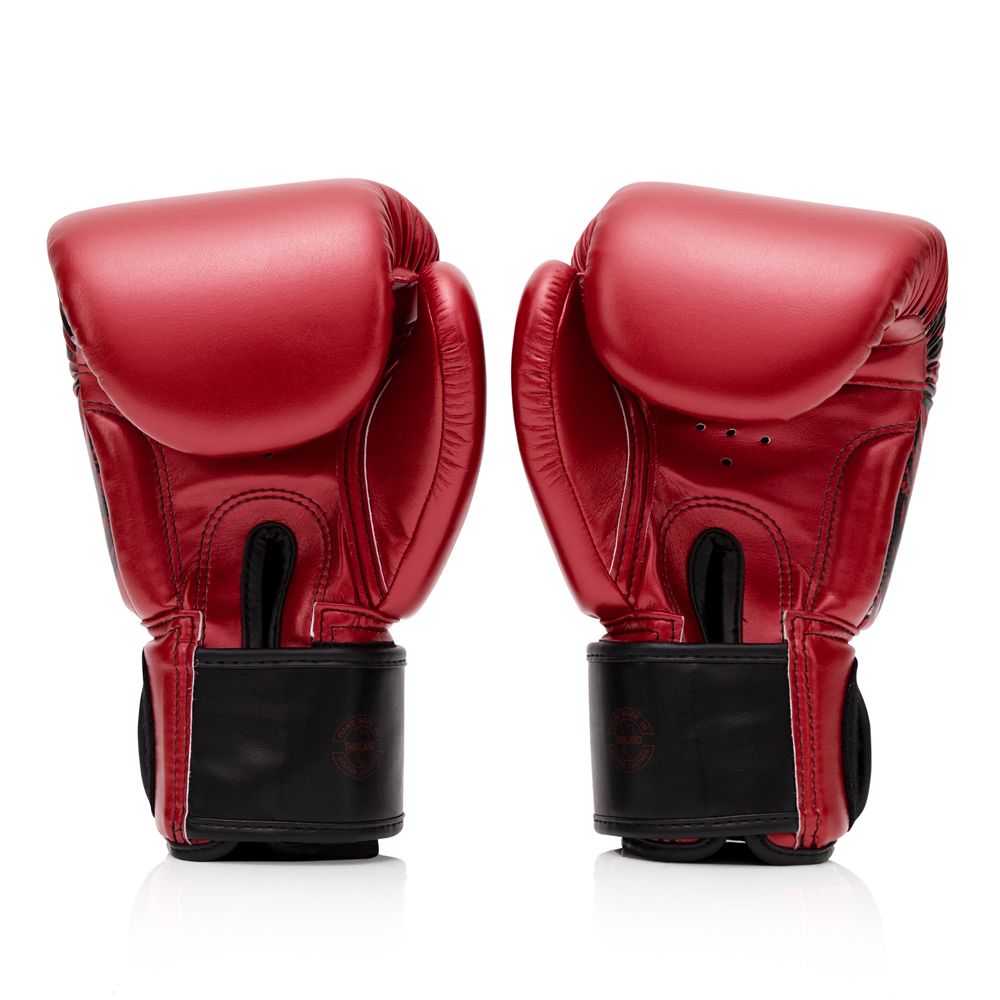 Fairtex Golden Jubilee Limited Edition Boxing Gloves with gold finish and nylon bag, premium microfiber gloves for Muay Thai, kickboxing, and boxing