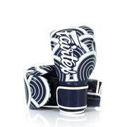 Fairtex Japanese Art Bluewave Boxing Glove BGV14BLU, limited edition Muay Thai gloves with Japanese wave design, microfiber leather for boxing and kickboxing