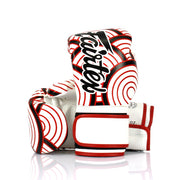 Fairtex Japanese Art Red Wave Boxing Glove BGV14WR, limited edition microfiber gloves with red wave Japanese design, perfect for Muay Thai and boxing training