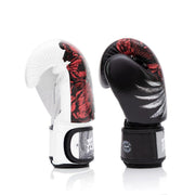 Fairtex The Beauty of Survival Boxing Gloves BGV24, limited edition Muay Thai gloves with artwork by P7, microfiber leather, includes nylon bag or wooden box