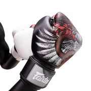 Fairtex The Beauty of Survival Boxing Gloves BGV24, limited edition Muay Thai gloves with artwork by P7, microfiber leather, includes nylon bag or wooden box