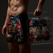 Fairtex x URFACE Boxing Gloves, limited edition pop-art design Muay Thai gloves, premium microfiber leather for boxing and kickboxing