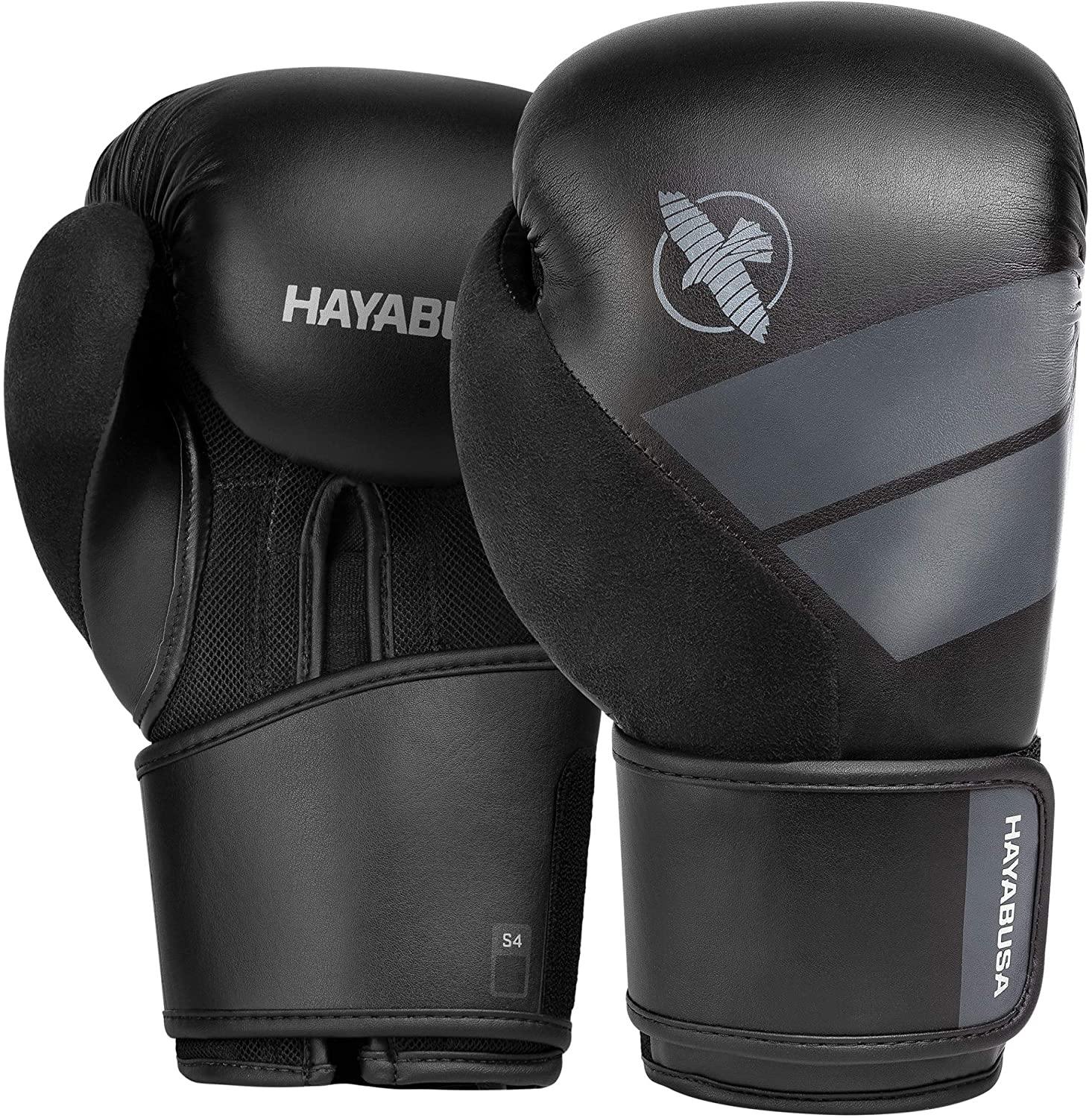 Hayabusa S4 Black Boxing Gloves – Beginner-Friendly Training Gloves for Boxing, Kickboxing, and Fitness Workouts
