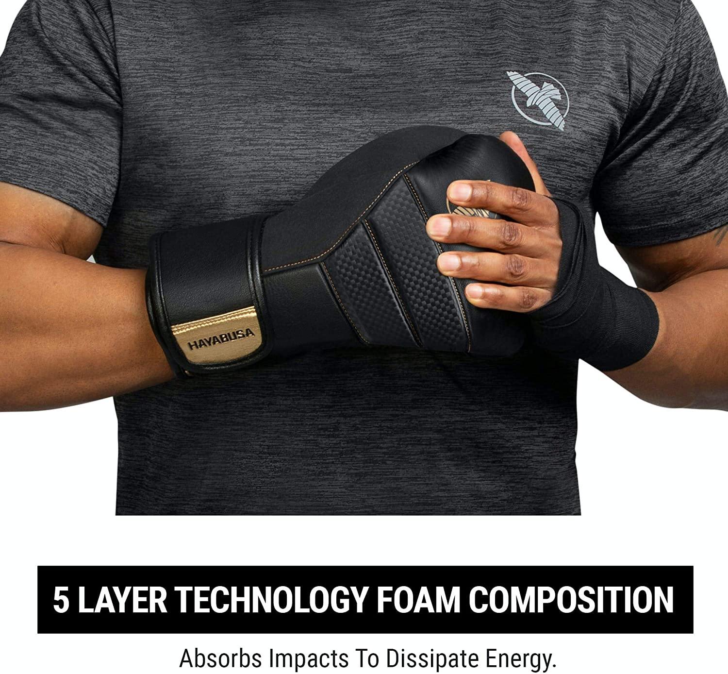 Hayabusa T3 Boxing Gloves Gold Black – Premium Boxing Gloves with Advanced Wrist Support and Ergonomic Fit for Training and Sparring