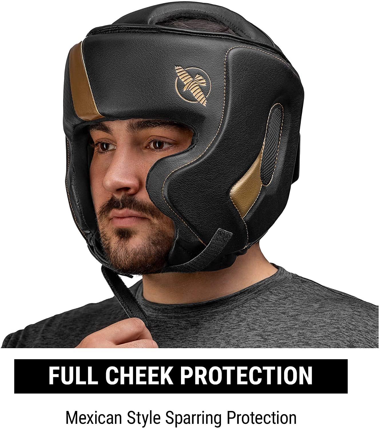 Hayabusa T3 Headgear for Boxing, Muay Thai & MMA – Full Coverage Sparring Helmet with Premium Leather, Cheek Protection & Adjustable Fit 