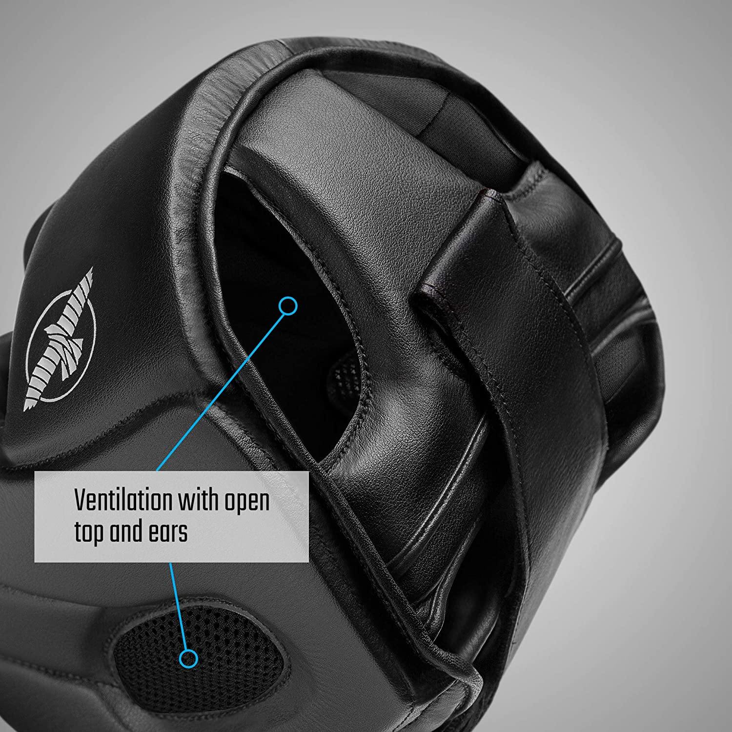 Hayabusa T3 Headgear for Boxing, Muay Thai & MMA – Full Coverage Sparring Helmet with Premium Leather, Cheek Protection & Adjustable Fit 