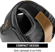 Hayabusa T3 Headgear for Boxing, Muay Thai & MMA – Full Coverage Sparring Helmet with Premium Leather, Cheek Protection & Adjustable Fit 