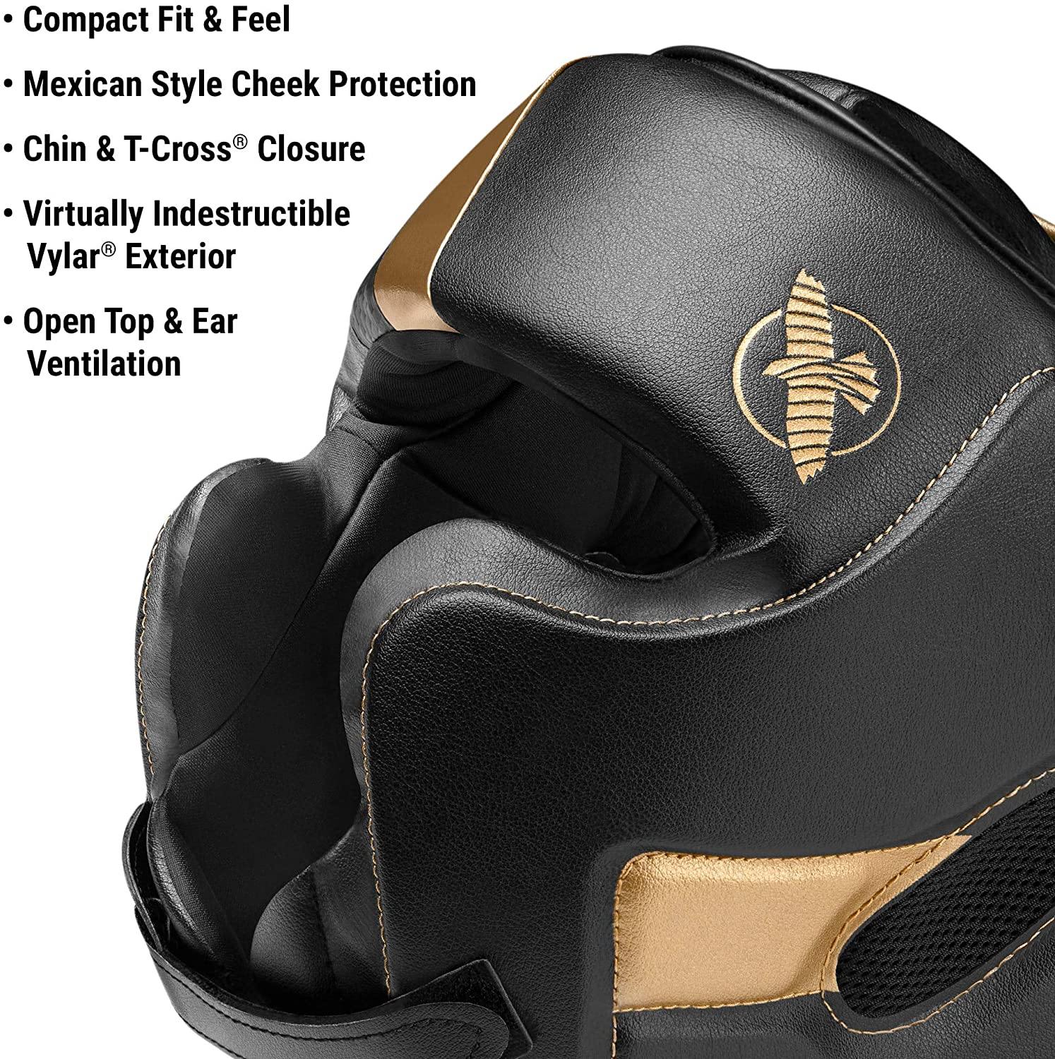 Hayabusa T3 Headgear for Boxing, Muay Thai & MMA – Full Coverage Sparring Helmet with Premium Leather, Cheek Protection & Adjustable Fit 