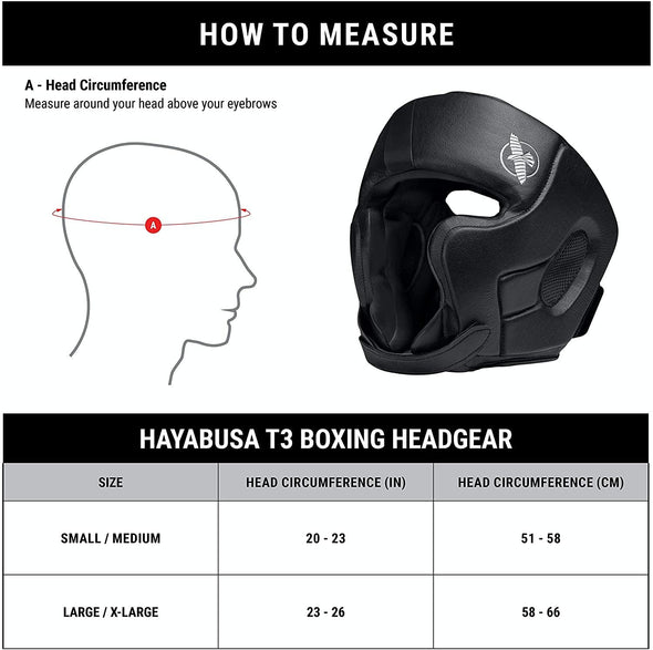 Hayabusa T3 Headgear for Boxing, Muay Thai & MMA – Full Coverage Sparring Helmet with Premium Leather, Cheek Protection & Adjustable Fit 