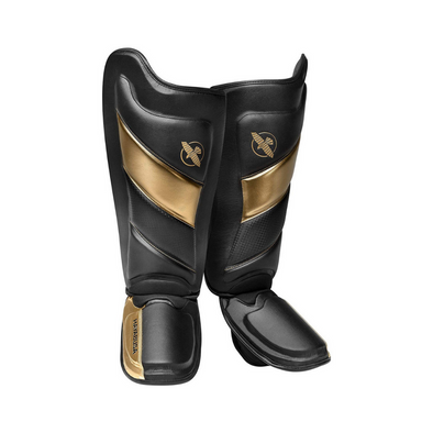 Hayabusa T3 Striking Shin Guards for Muay Thai , Kickboxing, and MMA training with durable Vylar leather and non-slip silicone lining