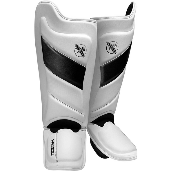 Hayabusa T3 Striking Shin Guards for Muay Thai , Kickboxing, and MMA training with durable Vylar leather and non-slip silicone lining